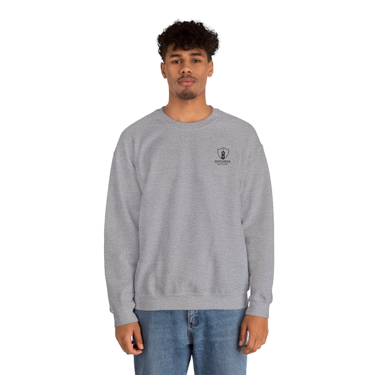 Minimalist Crest Crewneck Sweatshirt — Small Left-Chest Logo