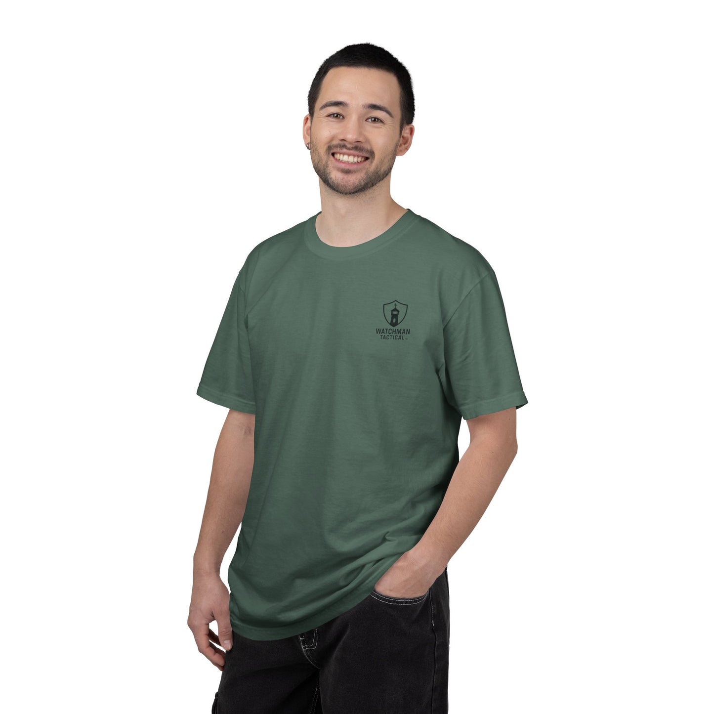 Minimalist Shield Logo T-Shirt — White Chest Emblem