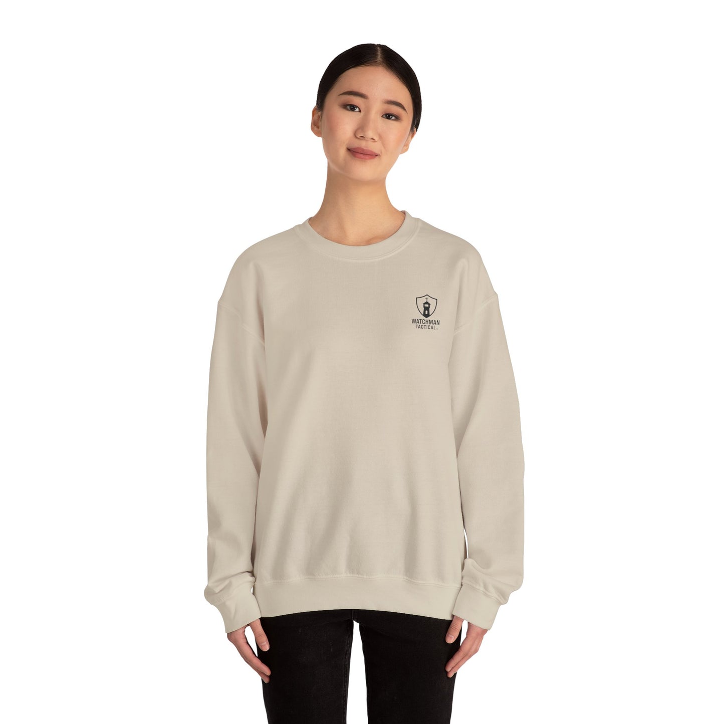 Minimalist Crest Crewneck Sweatshirt — Small Left-Chest Logo