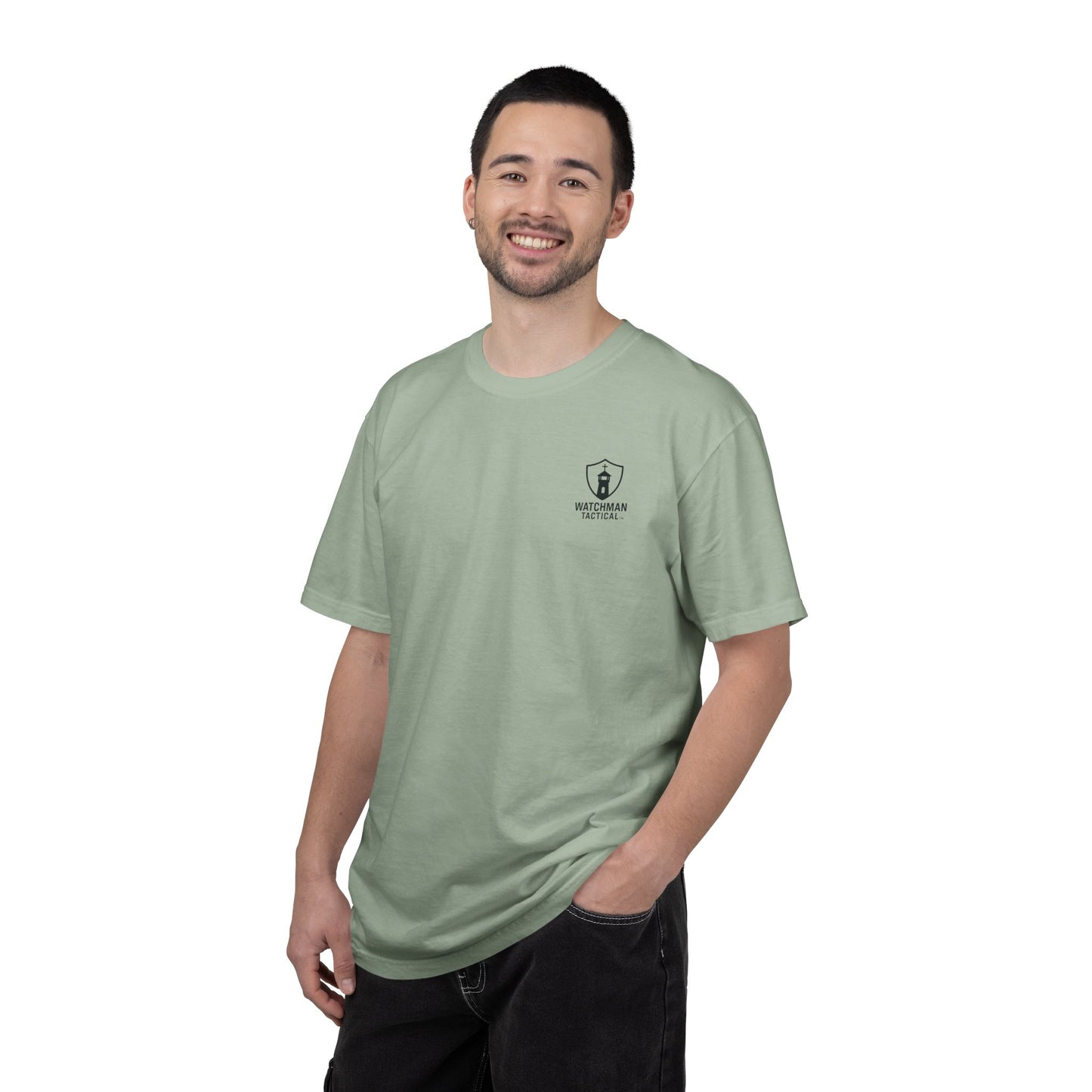 Minimalist Shield Logo T-Shirt — White Chest Emblem