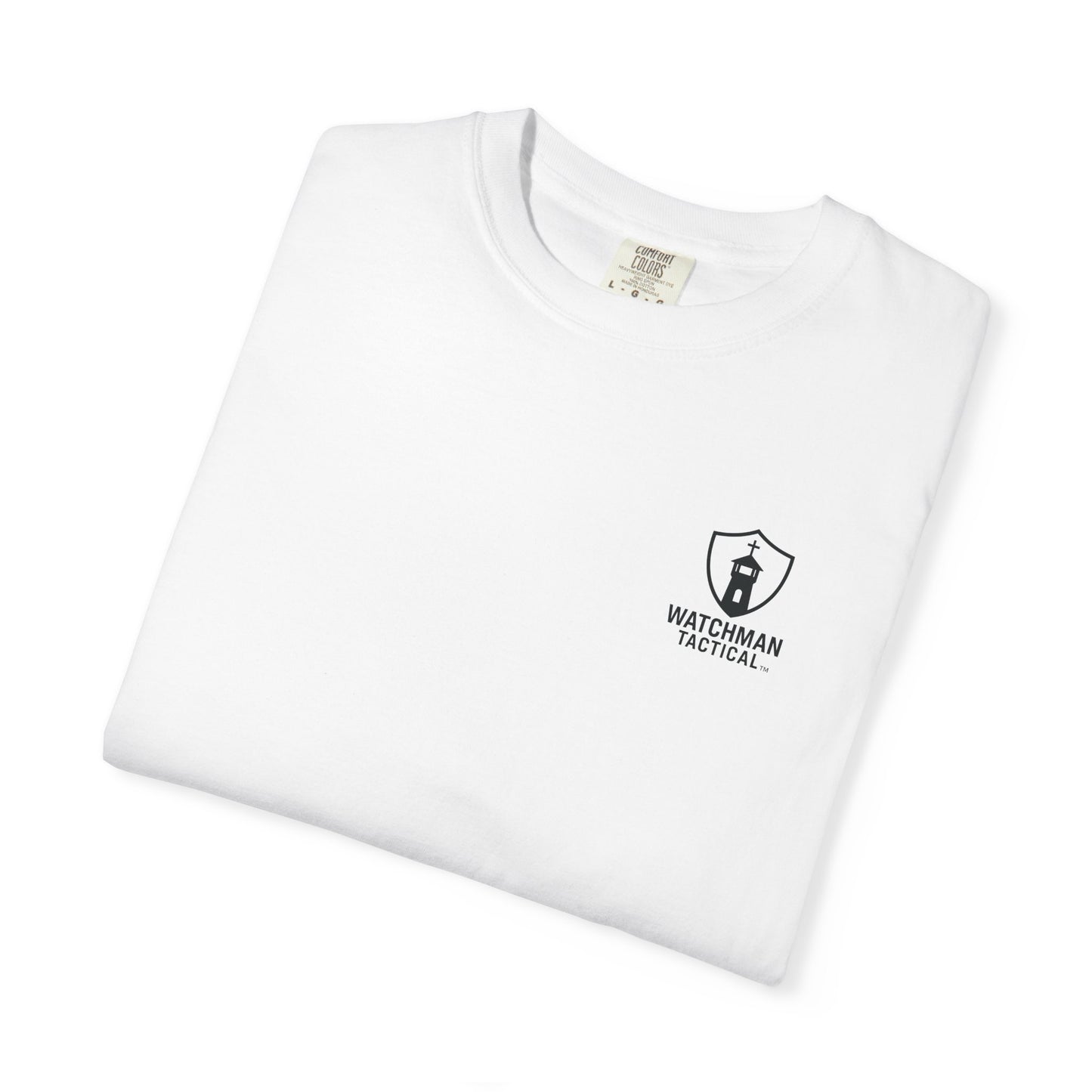 Minimalist Shield Logo T-Shirt — White Chest Emblem