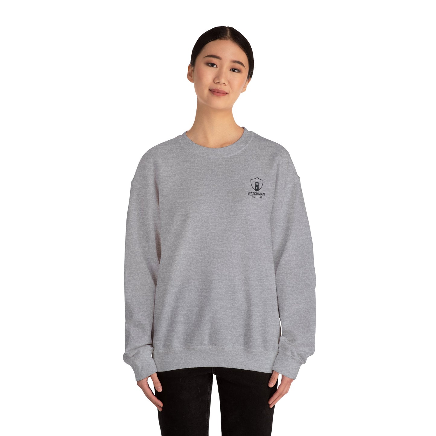 Minimalist Crest Crewneck Sweatshirt — Small Left-Chest Logo