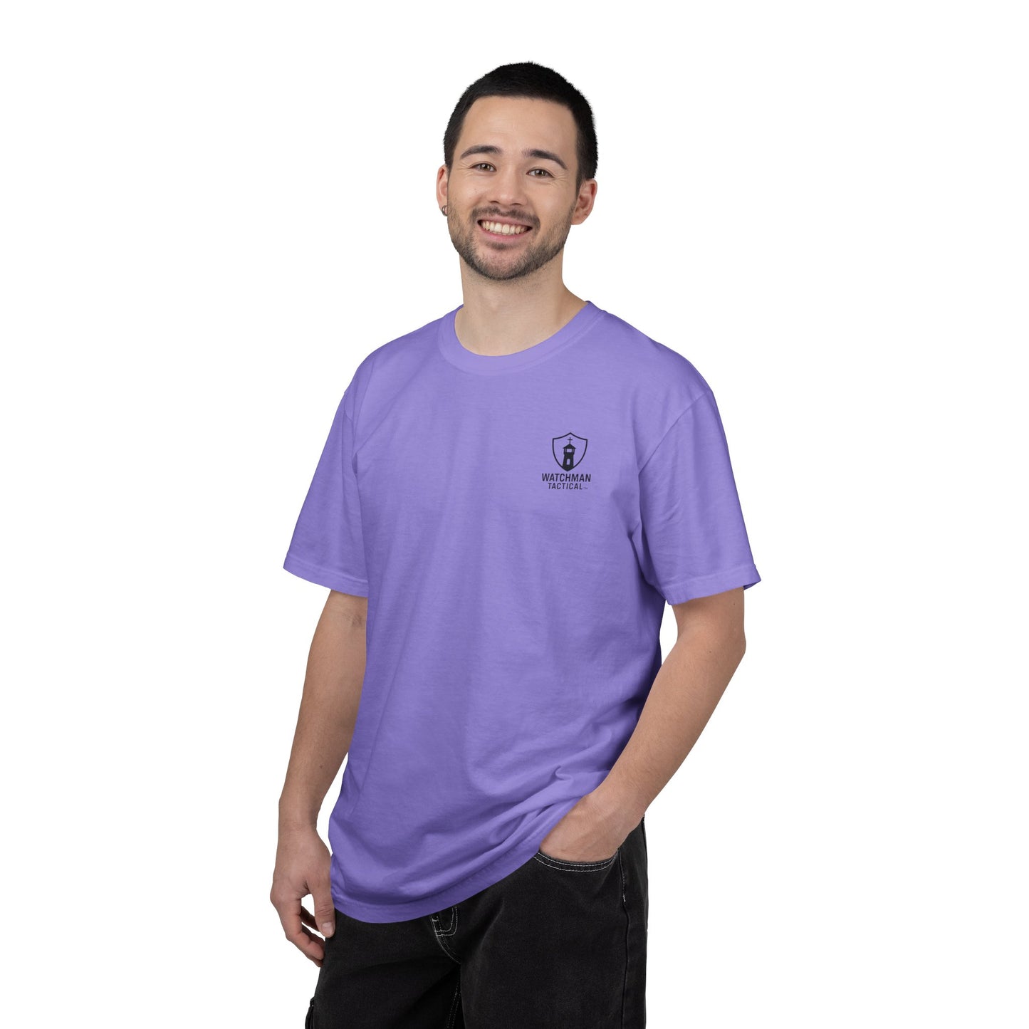 Minimalist Shield Logo T-Shirt — White Chest Emblem