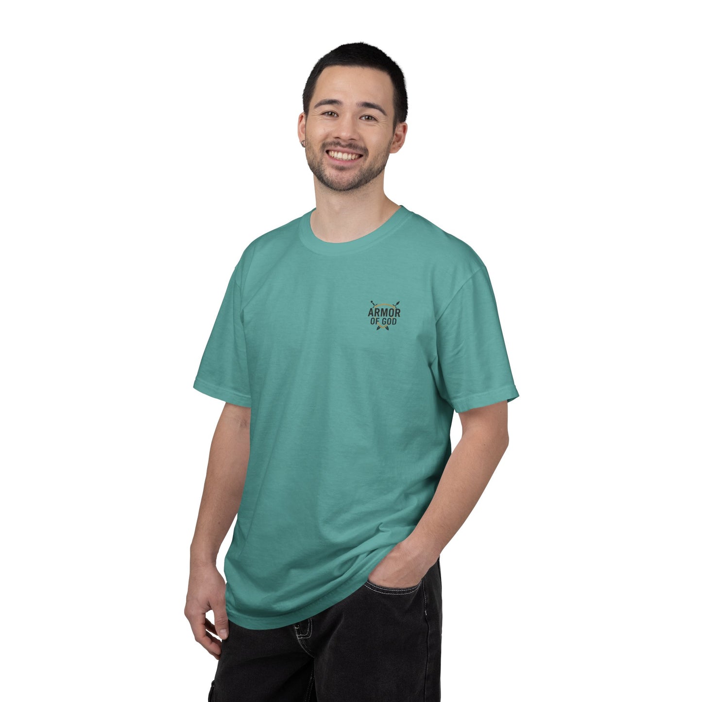 Armor Up Tee — Small Chest Emblem Graphic T-Shirt