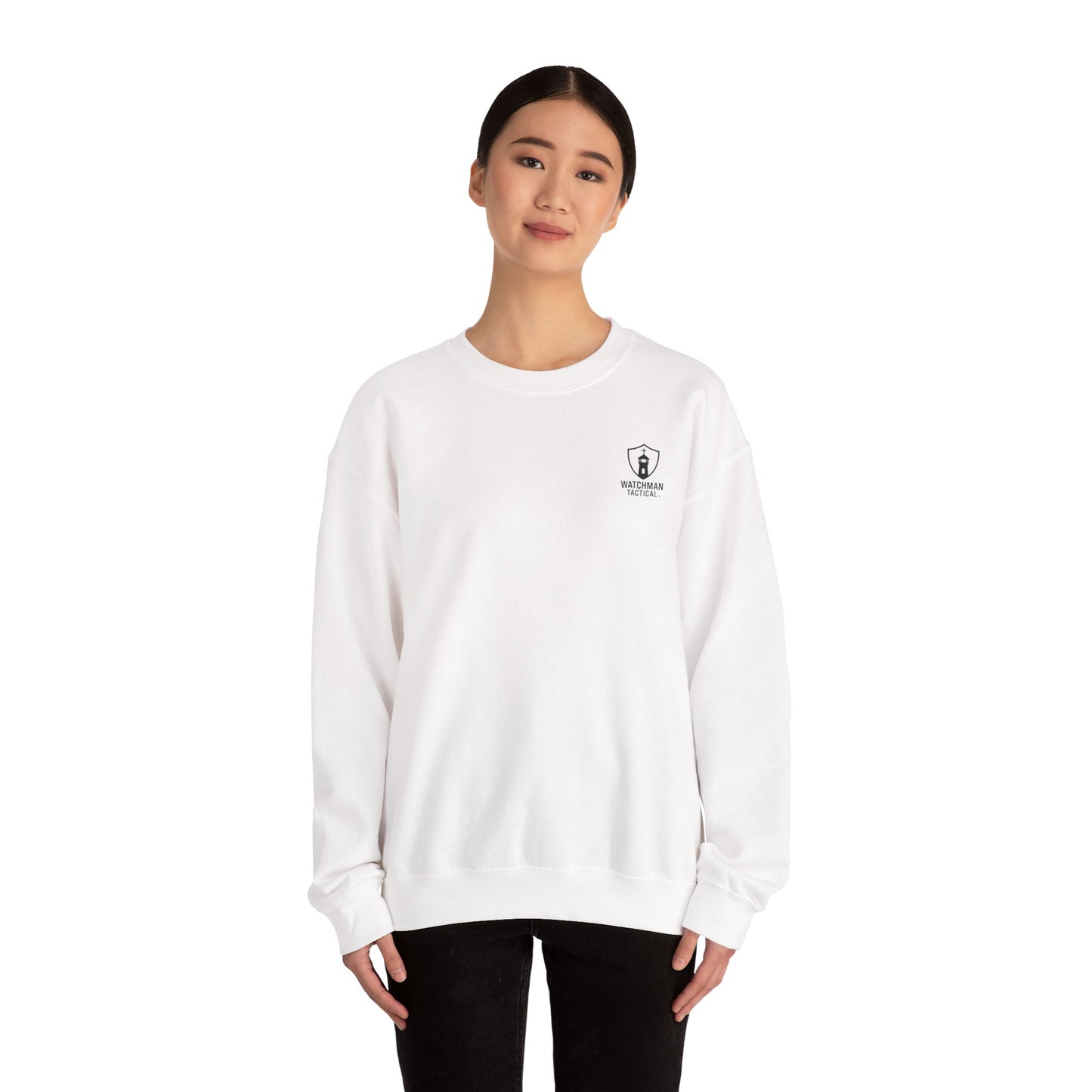Minimalist Crest Crewneck Sweatshirt — Small Left-Chest Logo