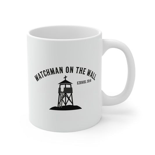 Faith Over Fear Mug — Inspirational Christian Coffee Cup with Cross Shield