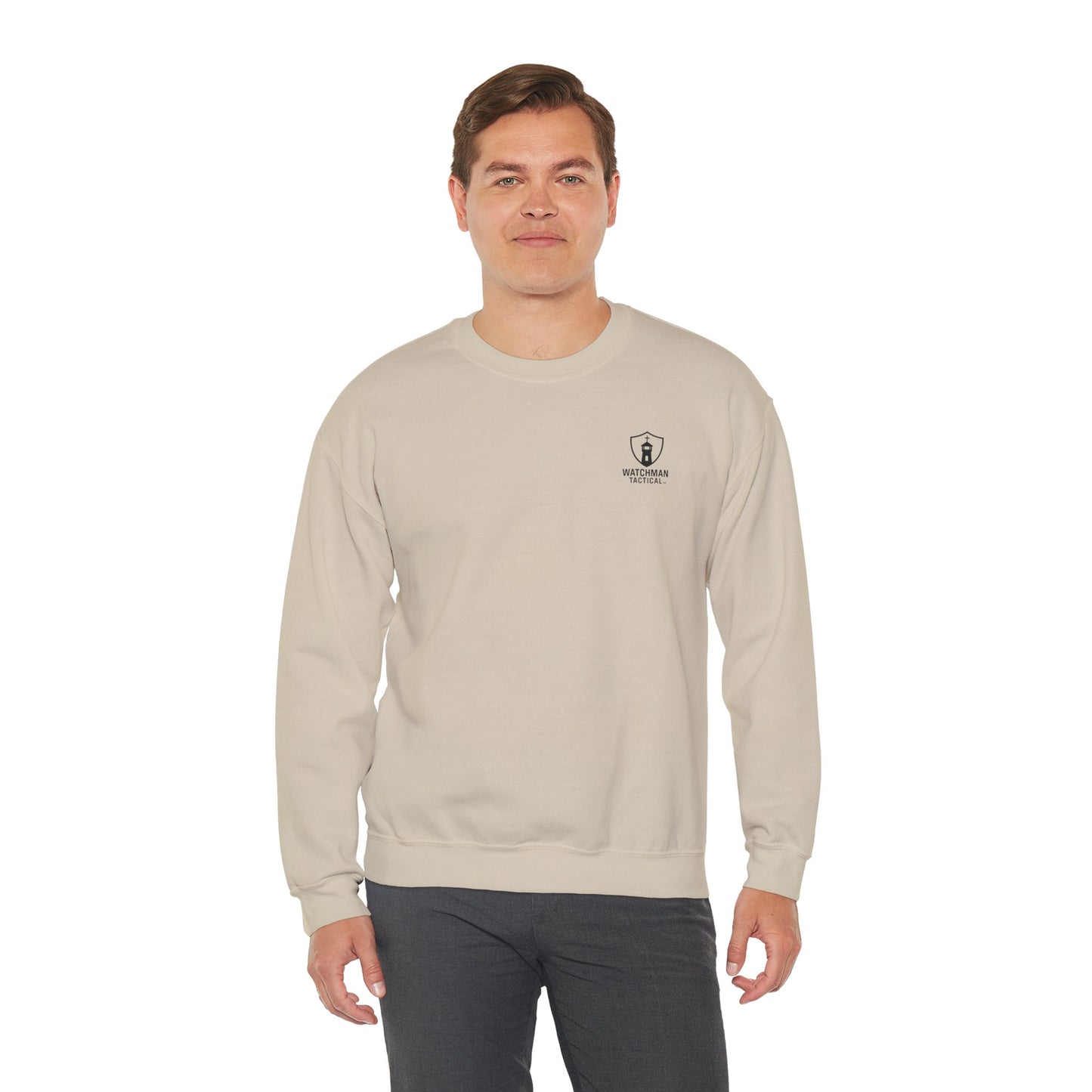 Minimalist Crest Crewneck Sweatshirt — Small Left-Chest Logo