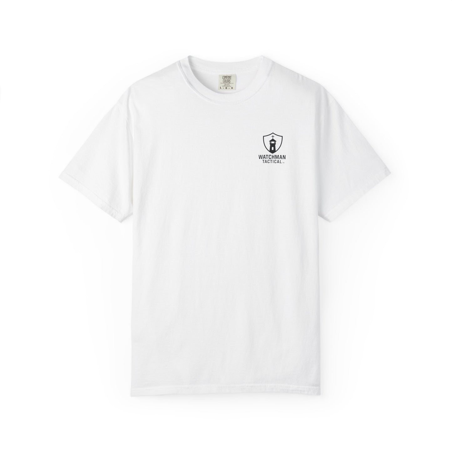 Minimalist Shield Logo T-Shirt — White Chest Emblem