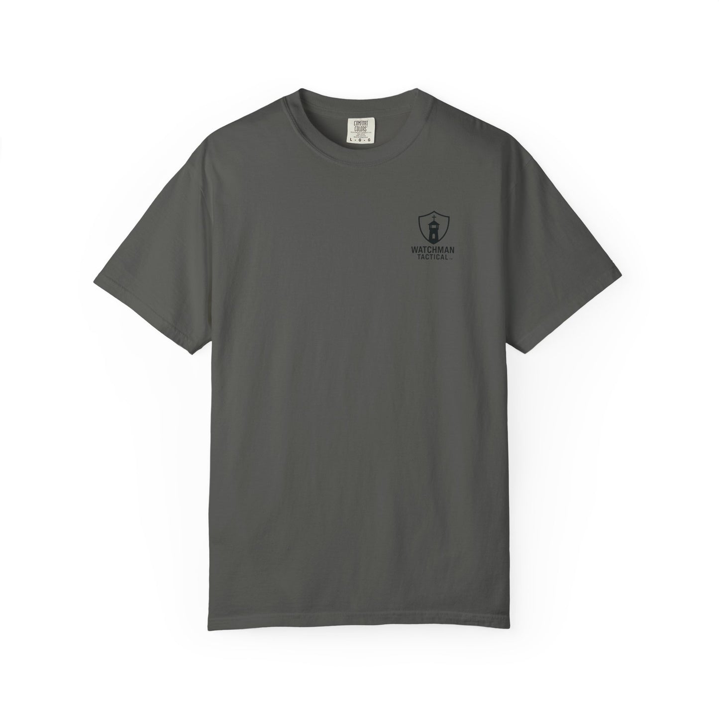 Minimalist Shield Logo T-Shirt — White Chest Emblem
