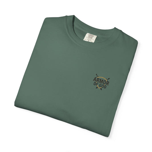 Armor Up Tee — Small Chest Emblem Graphic T-Shirt