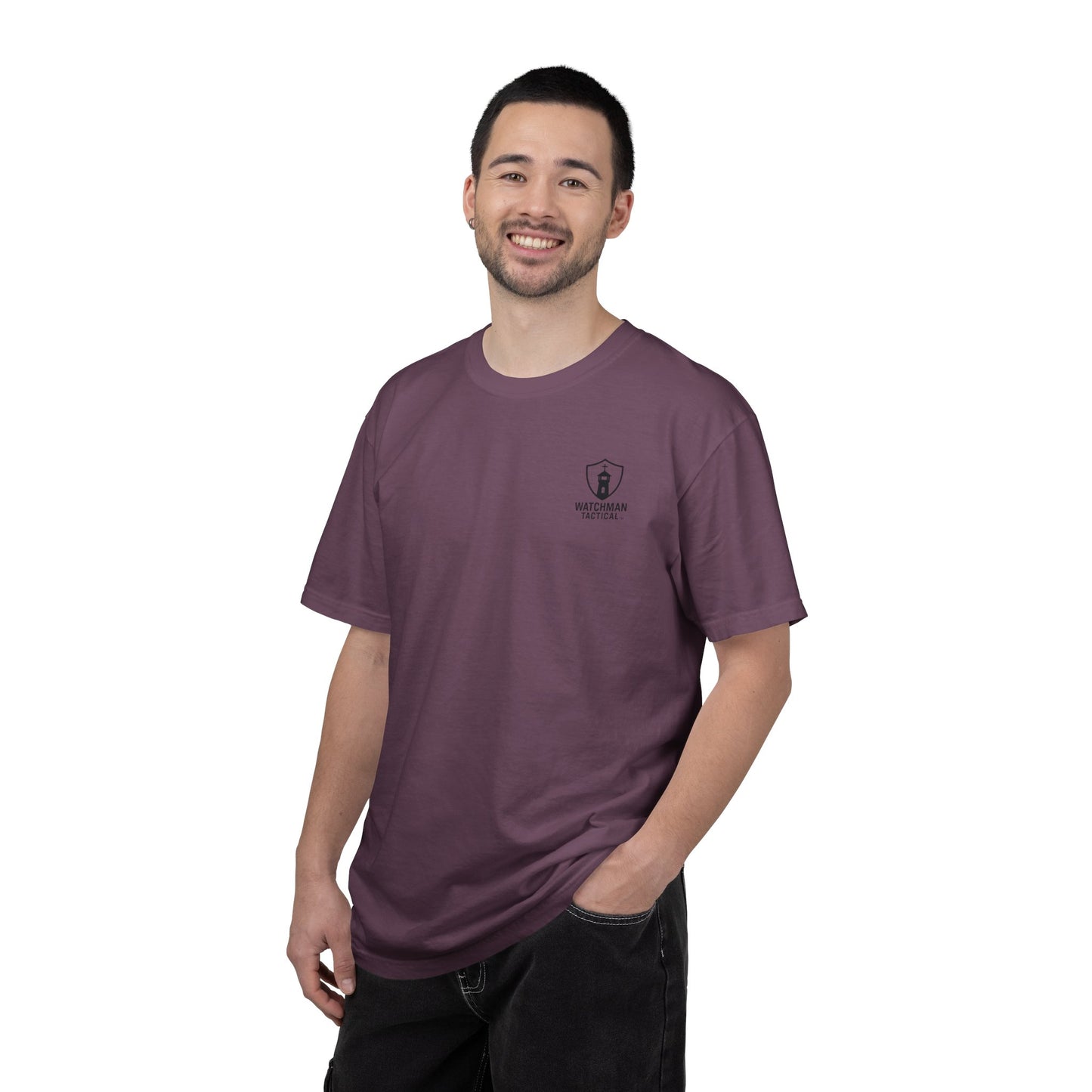 Minimalist Shield Logo T-Shirt — White Chest Emblem