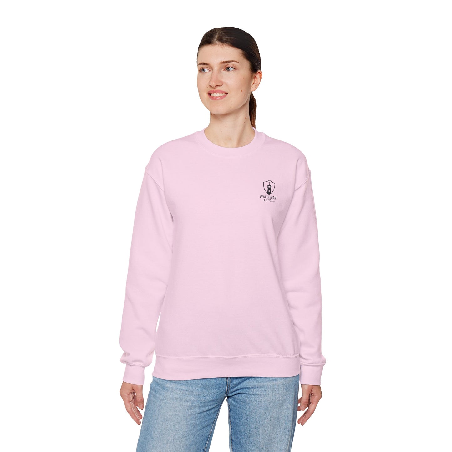 Minimalist Crest Crewneck Sweatshirt — Small Left-Chest Logo
