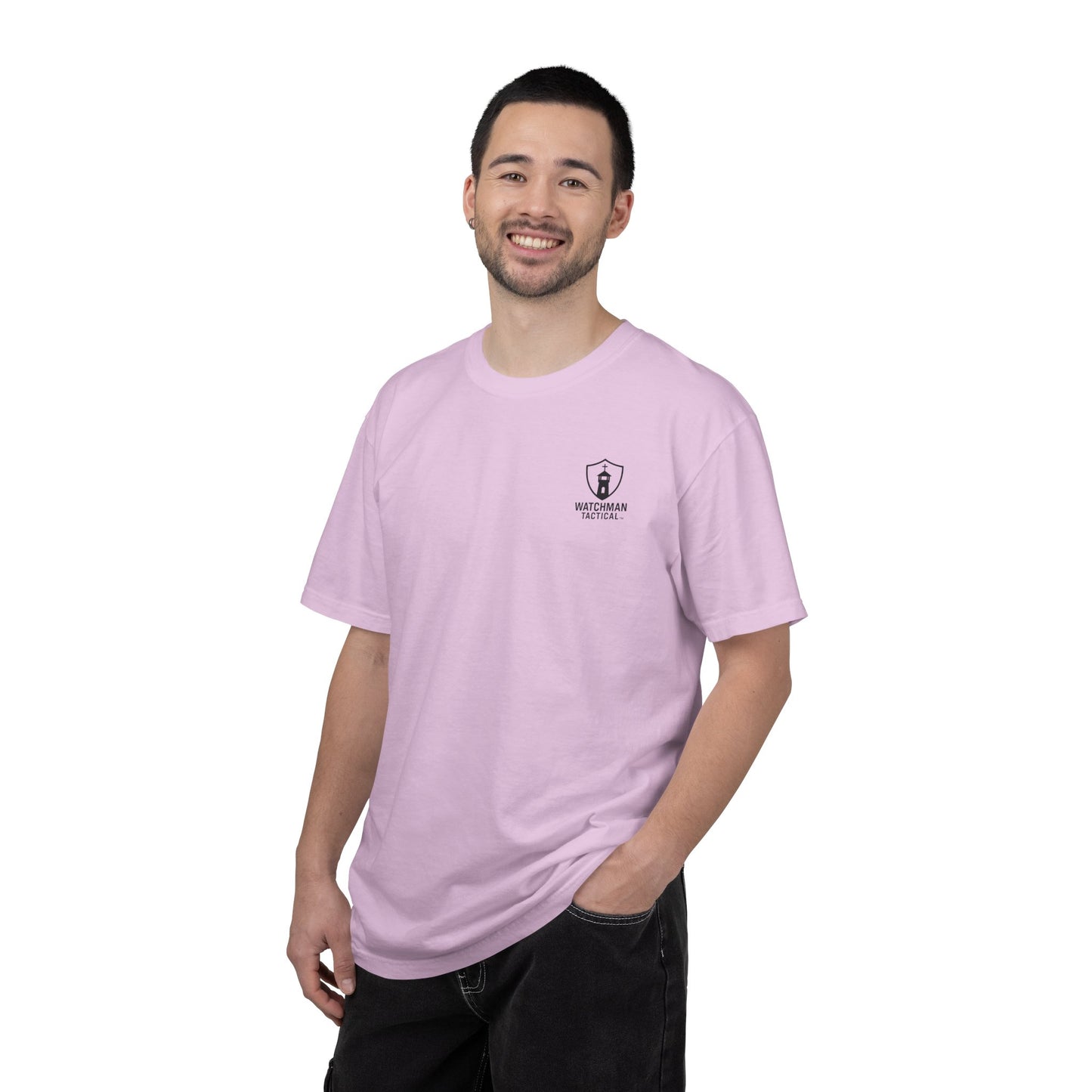 Minimalist Shield Logo T-Shirt — White Chest Emblem