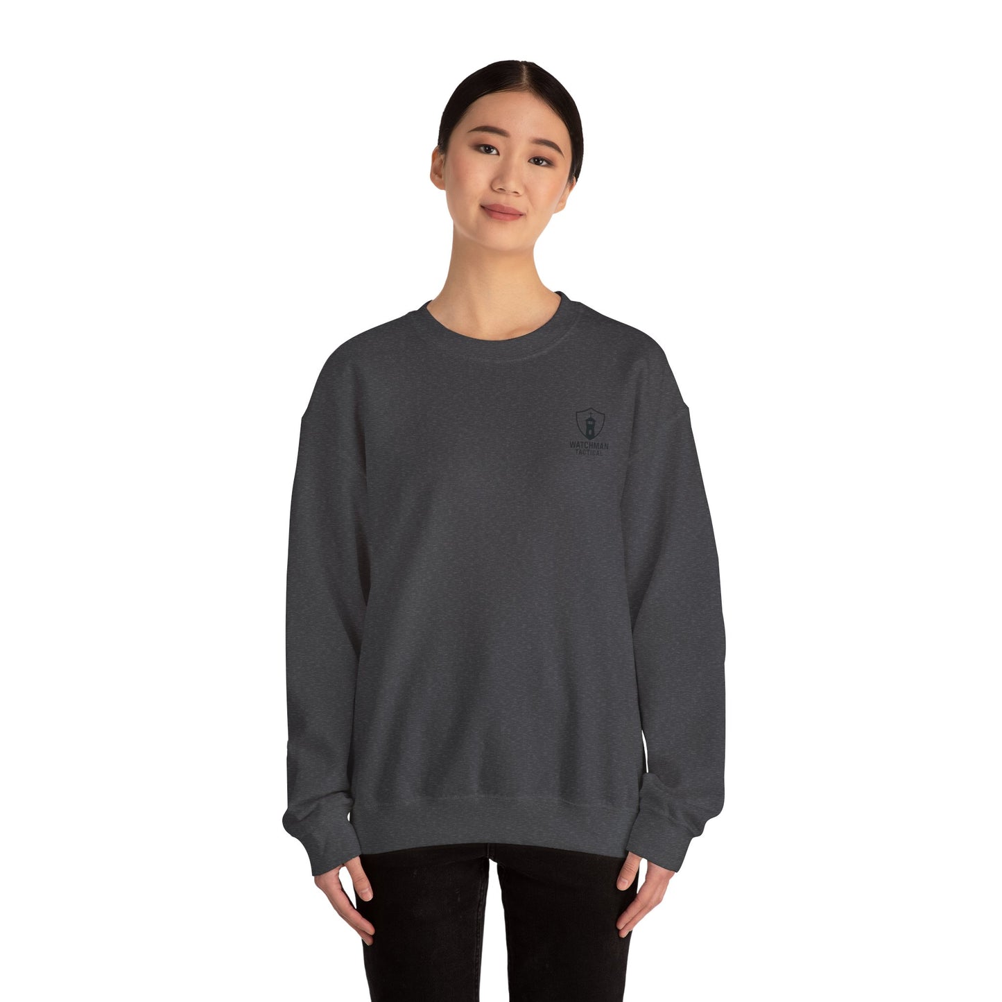 Minimalist Crest Crewneck Sweatshirt — Small Left-Chest Logo