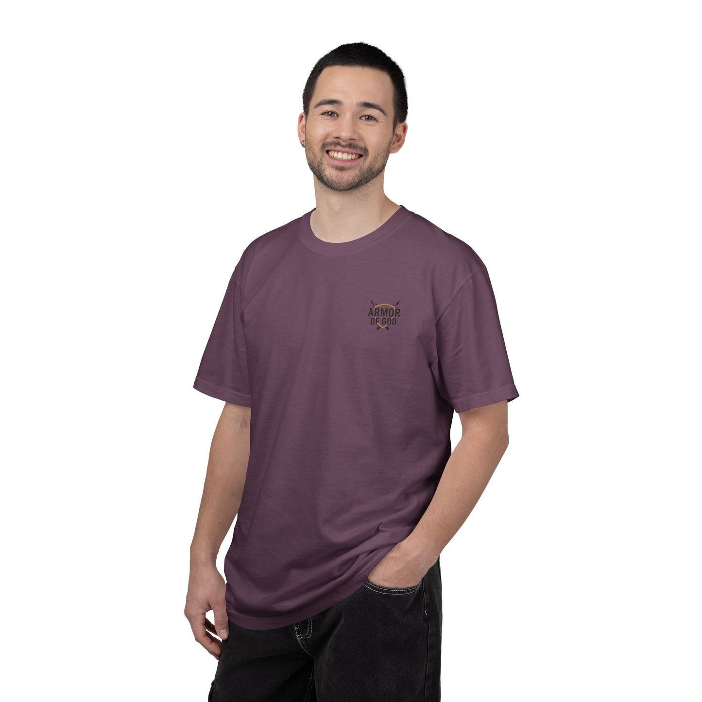 Armor Up Tee — Small Chest Emblem Graphic T-Shirt